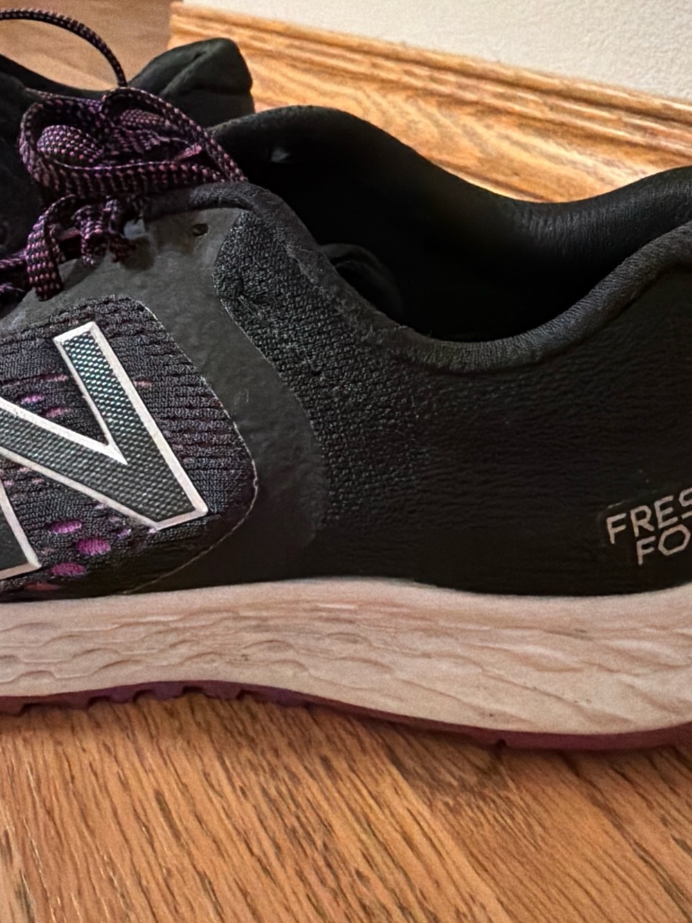 New Balance Women's Black and Purple Athletic Running Sneakers - Picture 3 of 3